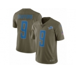 Men Nike Detroit Lions #9 Matthew Stafford Limited Olive 2017 Salute to Service NFL Jersey