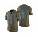Men Nike Detroit Lions #9 Matthew Stafford Olive 2017 Salute to Service Limited Jerseys