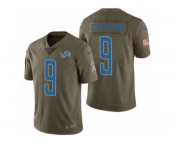 Men Nike Detroit Lions #9 Matthew Stafford Olive 2017 Salute to Service Limited Jerseys