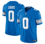 Men's Detroit Lions #0 Jahmyr Gibbs Blue 2025 F.U.S.E. Vapor Limited Football Stitched Jersey