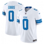 Men's Detroit Lions #0 Jahmyr Gibbs White 2025 F.U.S.E. Vapor Limited Football Stitched Jersey