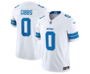 Men's Detroit Lions #0 Jahmyr Gibbs White 2025 F.U.S.E. Vapor Limited Football Stitched Jersey