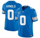Men's Detroit Lions #0 Terrion Arnold New Blue 2024 With Dradt Patch F.U.S.E. Vapor Limited Stitched Jersey