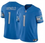 Men's Detroit Lions #1 Terrion Arnold Blue 2024 Draft F.U.S.E. Vapor Untouchable Limited Football Stitched Jersey