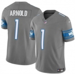 Men's Detroit Lions #1 Terrion Arnold Gray 2024 Draft F.U.S.E. Vapor Untouchable Limited Football Stitched Jersey
