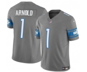 Men's Detroit Lions #1 Terrion Arnold Gray 2024 Draft F.U.S.E. Vapor Untouchable Limited Football Stitched Jersey