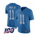 Men's Detroit Lions #11 Marvin Jones Jr Blue Alternate Vapor Untouchable Limited Player 100th Season Football Jersey