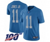 Men's Detroit Lions #11 Marvin Jones Jr Blue Alternate Vapor Untouchable Limited Player 100th Season Football Jersey
