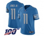 Men's Detroit Lions #11 Marvin Jones Jr Blue Team Color Vapor Untouchable Limited Player 100th Season Football Jersey