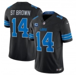 Men's Detroit Lions #14 Amon-Ra St. Brown Black 2024 F.U.S.E. With 2-Star C Patch 2nd Alternate Vapor Limited Stitched Jersey