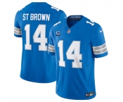 Men's Detroit Lions #14 Amon-Ra St. Brown Blue 2024 F.U.S.E. With 2-Star C Patch Vapor Limited Stitched Jersey