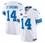 Men's Detroit Lions #14 Amon-Ra St. Brown White 2024 F.U.S.E. With 2-Star C Patch Vapor Limited Stitched Jersey
