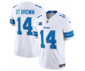 Men's Detroit Lions #14 Amon-Ra St. Brown White 2024 F.U.S.E. With 2-Star C Patch Vapor Limited Stitched Jersey