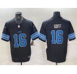 Men's Detroit Lions #16 Jared Goff Black 2024 F.U.S.E. 2nd Alternate Vapor Limited Football Stitched Jersey