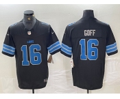 Men's Detroit Lions #16 Jared Goff Black 2024 F.U.S.E. 2nd Alternate Vapor Limited Football Stitched Jersey