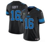 Men's Detroit Lions #16 Jared Goff Black 2024 F.U.S.E. With 4-Star C Patch 2nd Alternate Vapor Limited Stitched Jersey