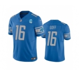 Men's Detroit Lions #16 Jared Goff Blue 2023 F.U.S.E. 90th Anniversary Patch Vapor Untouchable Limited Stitched Jersey