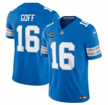 Men's Detroit Lions #16 Jared Goff Blue 2024 F.U.S.E. With 4-Star C Patch Vapor Limited Stitched Jersey