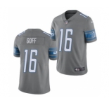 Men's Detroit Lions #16 Jared Goff Grey Color Rush Stitched Football Jersey