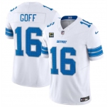 Men's Detroit Lions #16 Jared Goff White 2024 F.U.S.E. With 4-Star C Patch Vapor Limited Stitched Jersey