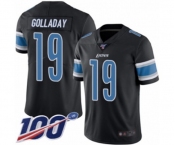 Men's Detroit Lions #19 Kenny Golladay Limited Black Rush Vapor Untouchable 100th Season Football Jersey