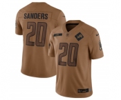 Men's Detroit Lions #20 Barry Sanders 2023 Brown Salute To Service Limited Football Stitched Jersey