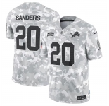 Men's Detroit Lions #20 Barry Sanders 2024 Arctic Camo Salute To Service Limited Stitched Football Jersey