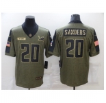 Men's Detroit Lions #20 Barry Sanders Nike Olive 2021 Salute To Service Limited Player Jersey
