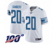 Men's Detroit Lions #20 Barry Sanders White Vapor Untouchable Limited Player 100th Season Football Jersey