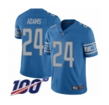 Men's Detroit Lions #24 Andrew Adams Blue Team Color Vapor Untouchable Limited Player 100th Season Football Jersey