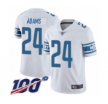 Men's Detroit Lions #24 Andrew Adams White Vapor Untouchable Limited Player 100th Season Football Jersey
