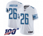 Men's Detroit Lions #26 C.J. Anderson White Vapor Untouchable Limited Player 100th Season Football Jersey