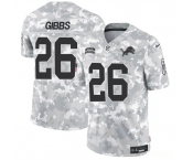 Men's Detroit Lions #26 Jahmyr Gibbs 2024 F.U.S.E Arctic Camo Salute To Service Limited Stitched Football Jersey