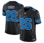 Men's Detroit Lions #26 Jahmyr Gibbs Black 2024 F.U.S.E. 2nd Alternate Vapor Limited Stitched Jersey