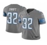 Men's Detroit Lions #32 DAndre Swift 2021 Gray Vapor Untouchable Limited Stitched Jersey