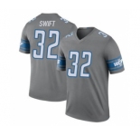 Men's Detroit Lions #32 D'Andre Swift Gray Stitched Football Jersey