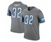 Men's Detroit Lions #32 D'Andre Swift Gray Stitched Football Jersey