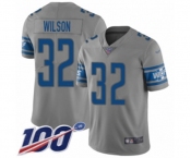 Men's Detroit Lions #32 Tavon Wilson Limited Gray Inverted Legend 100th Season Football Jersey