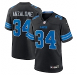 Men's Detroit Lions #34 Alex Anzalone Black 2nd Alternate Game Nike Jersey