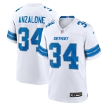 Men's Detroit Lions #34 Alex Anzalone White 2nd Alternate Game Nike Jersey