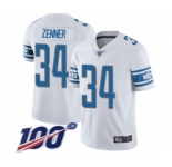 Men's Detroit Lions #34 Zach Zenner White Vapor Untouchable Limited Player 100th Season Football Jersey