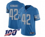 Men's Detroit Lions #42 Devon Kennard Blue Team Color Vapor Untouchable Limited Player 100th Season Football Jersey