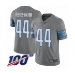 Men's Detroit Lions #44 Jalen Reeves-Maybin Limited Steel Rush Vapor Untouchable 100th Season Football Jersey