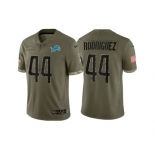 Men's Detroit Lions #44 Malcolm Rodriguez Olive 2022 Salute To Service Limited Stitched Jersey