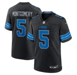 Men's Detroit Lions #5 David Montgomery Black 2nd Alternate Stitched Jersey
