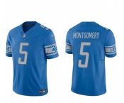 Men's Detroit Lions #5 David Montgomery Blue 2023 F.U.S.E. Vapor Untouchable Limited Stitched Jersey