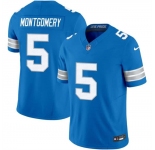 Men's Detroit Lions #5 David Montgomery Blue 2024 F.U.S.E. Vapor Limited Stitched Jersey