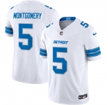 Men's Detroit Lions #5 David Montgomery White 2024 F.U.S.E. Vapor Limited Stitched Jersey