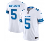 Men's Detroit Lions #5 David Montgomery White 2024 F.U.S.E. Vapor Limited Stitched Jersey