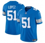 Men's Detroit Lions #51 Roy Lopez Blue 2025 F.U.S.E. Vapor Limited Football Stitched Jersey